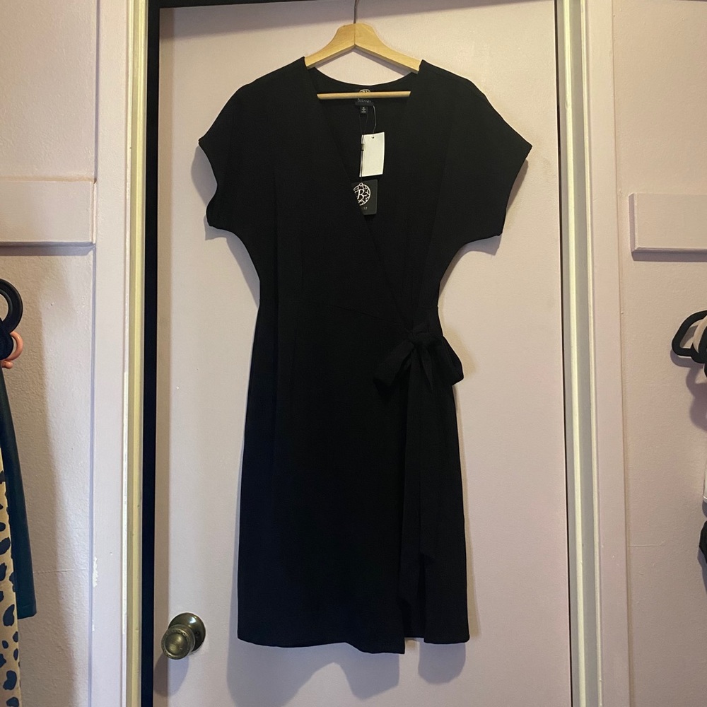 NWT Black business casual wrap dress